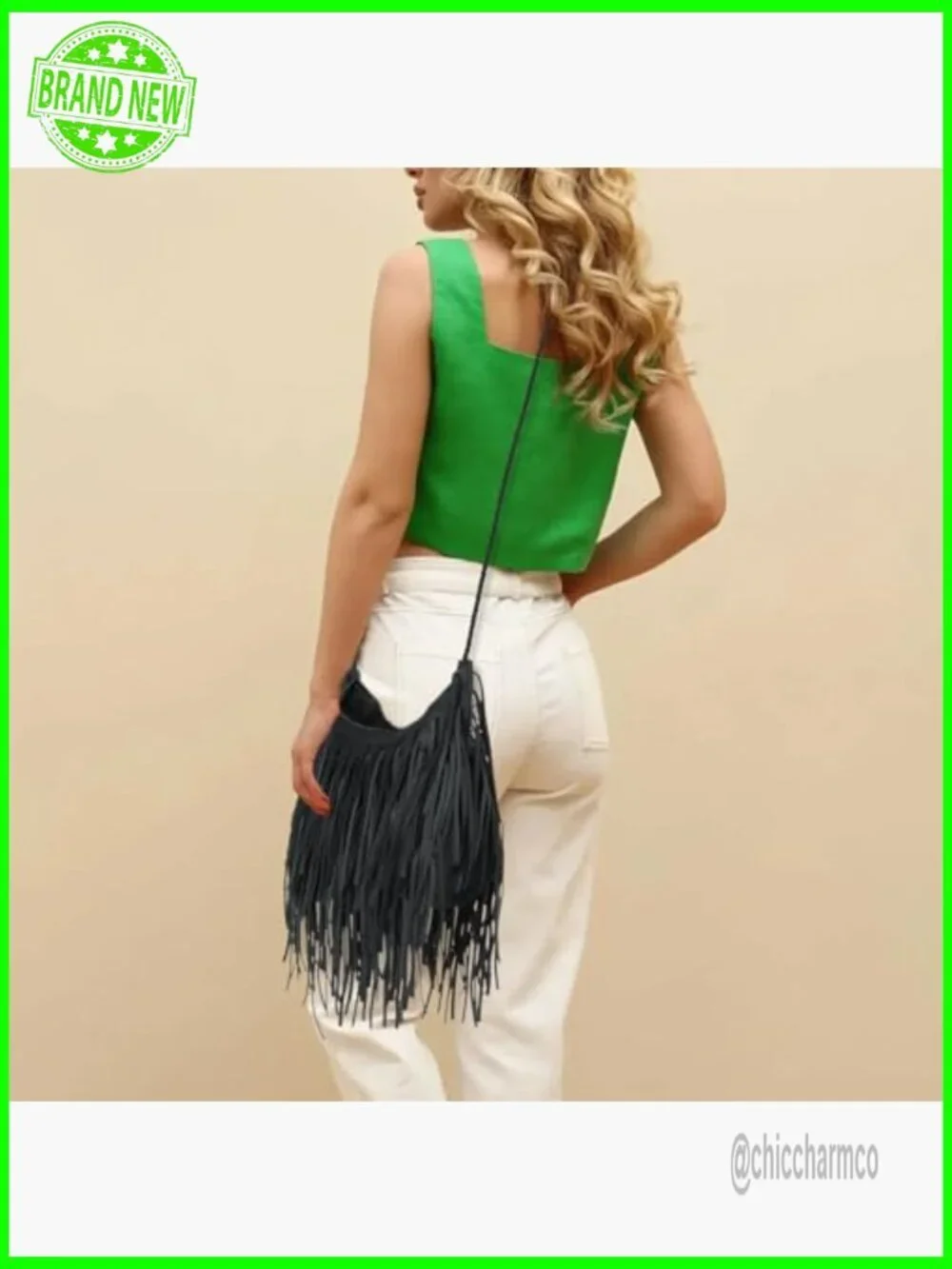 Leather Fringe Crossbody Purse Boho Western Hobo Bag Women's Accessory